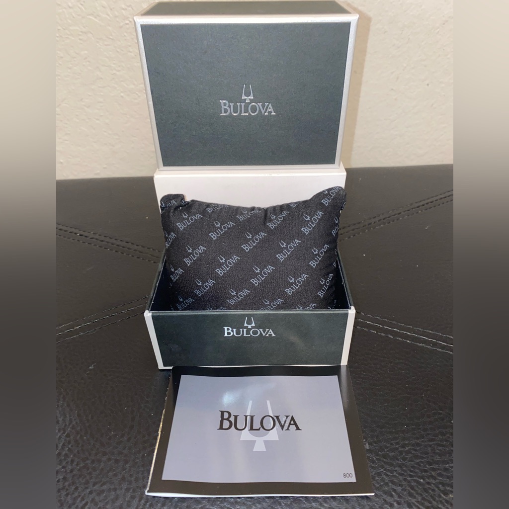 Auth Bulova Empty Presentation Watch Box With Complete Stuffing  Manual